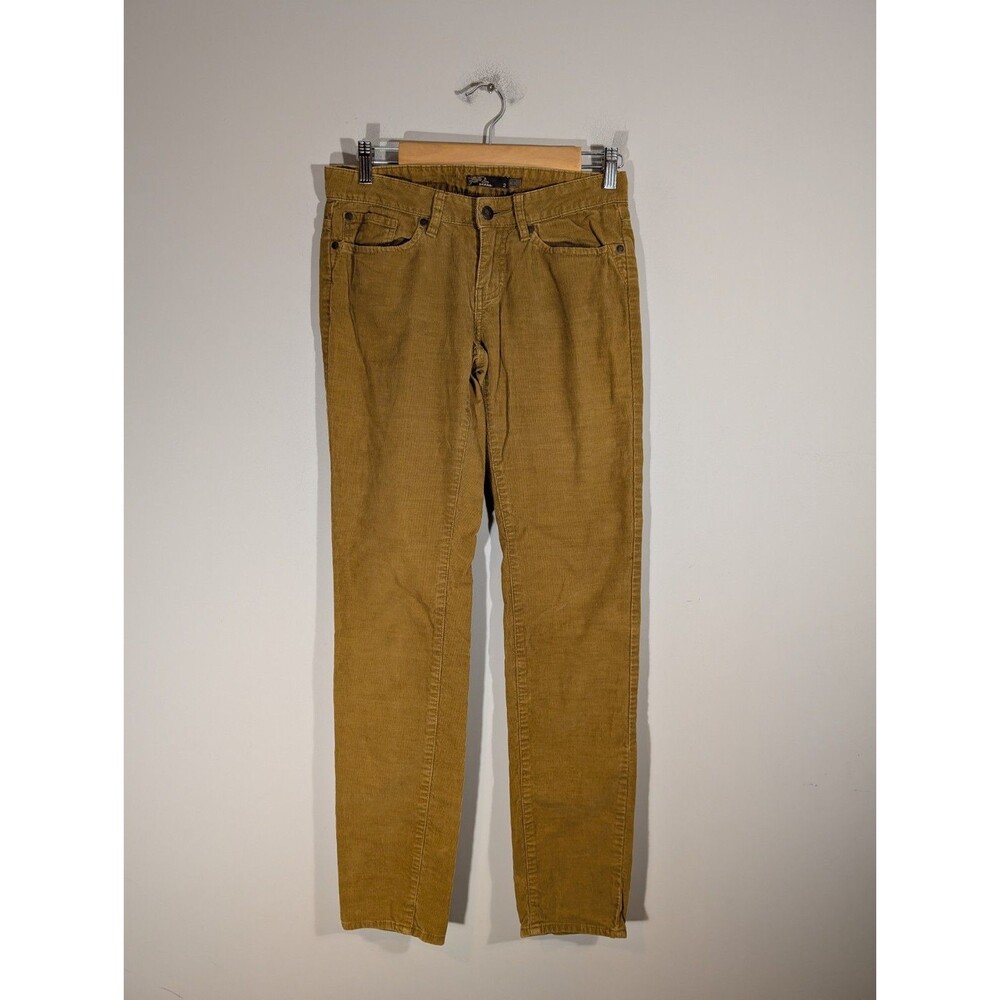 Prana Womens Mustard Trinity Low Rise Corduroy Slim Pants Sz 2 Outdoor Casual